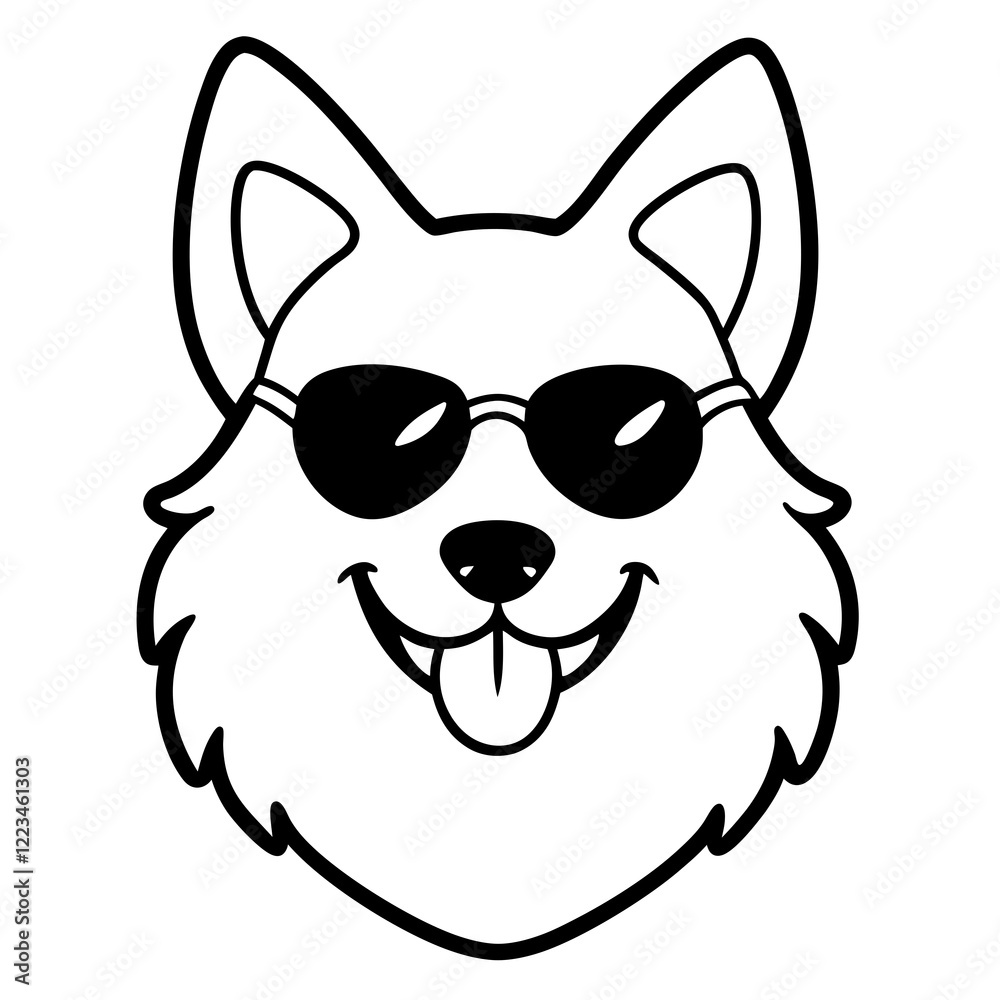 Funny icelandic sheep dog head vector art Funny icelandic sheep dog head vector art