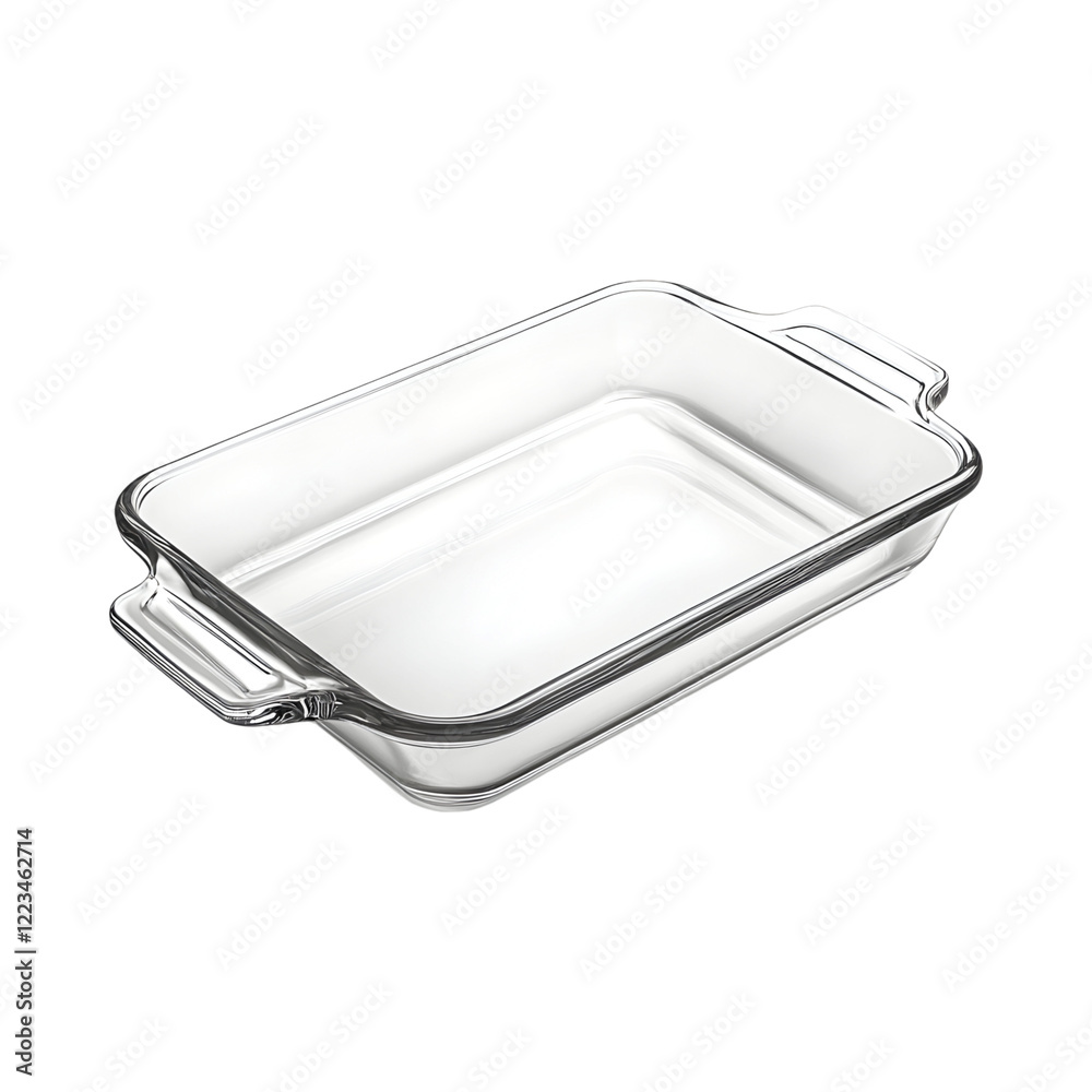 Premium Rectangular Glass Baking Dish with Clear Lid Isolated on Transparent Background Premium Rectangular Glass Baking Dish with Clear Lid Isolated on Transparent Background