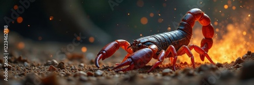 Scorpion stinger raised high to deliver fatal blow, attack, stinger