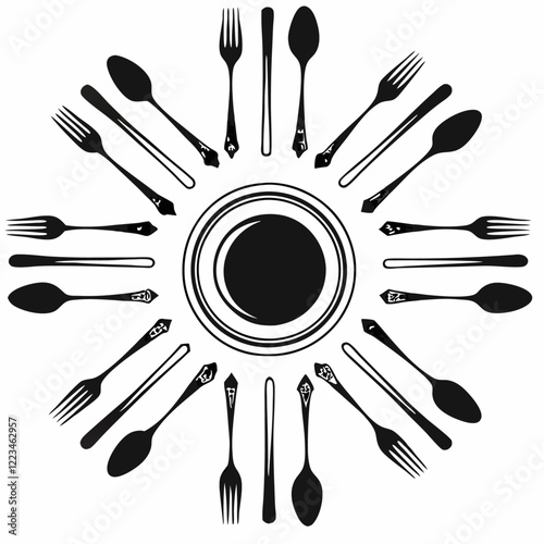 Cutlery on white vector illustration (4)