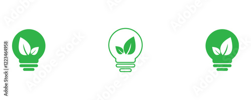 Green energy icons, Eco energy flat icons vector isolated on white background.