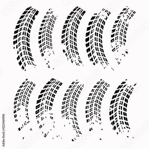 Tire tracks grunge ark warp background vector illustration (1)