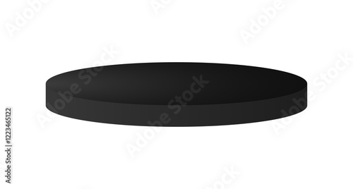 Black podium circle 3d Empty stage, product platform background, Vector illustration