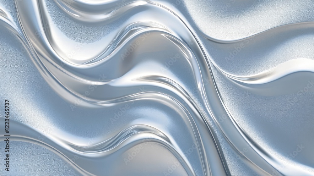 Obraz premium Abstract Silver Waves Flowing Smoothly