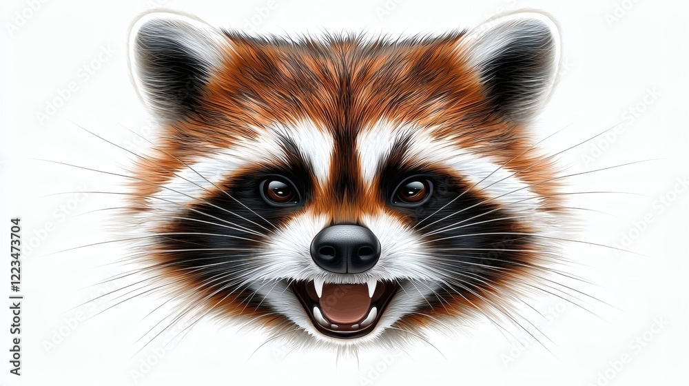 Obraz premium Majestic Raccoon Portrait: A Close-Up Digital Art Masterpiece