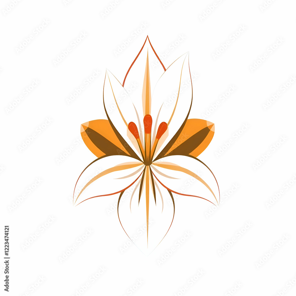 orange lily flower isolated on white orange lily flower isolated on white