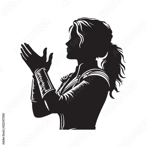 Celebratory silhouette of a clapping person in motion - clapping person silhouette - clapping person vector - clapping person illustration - applause silhouette - clapping vector
