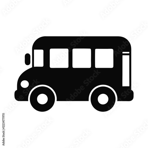School Bus Icon Silhouette Vector High Quality Isolated Designs for Creative Projects
