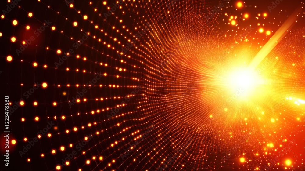 Abstract Orange Light Grid Tunnel Design Abstract Orange Light Grid Tunnel Design