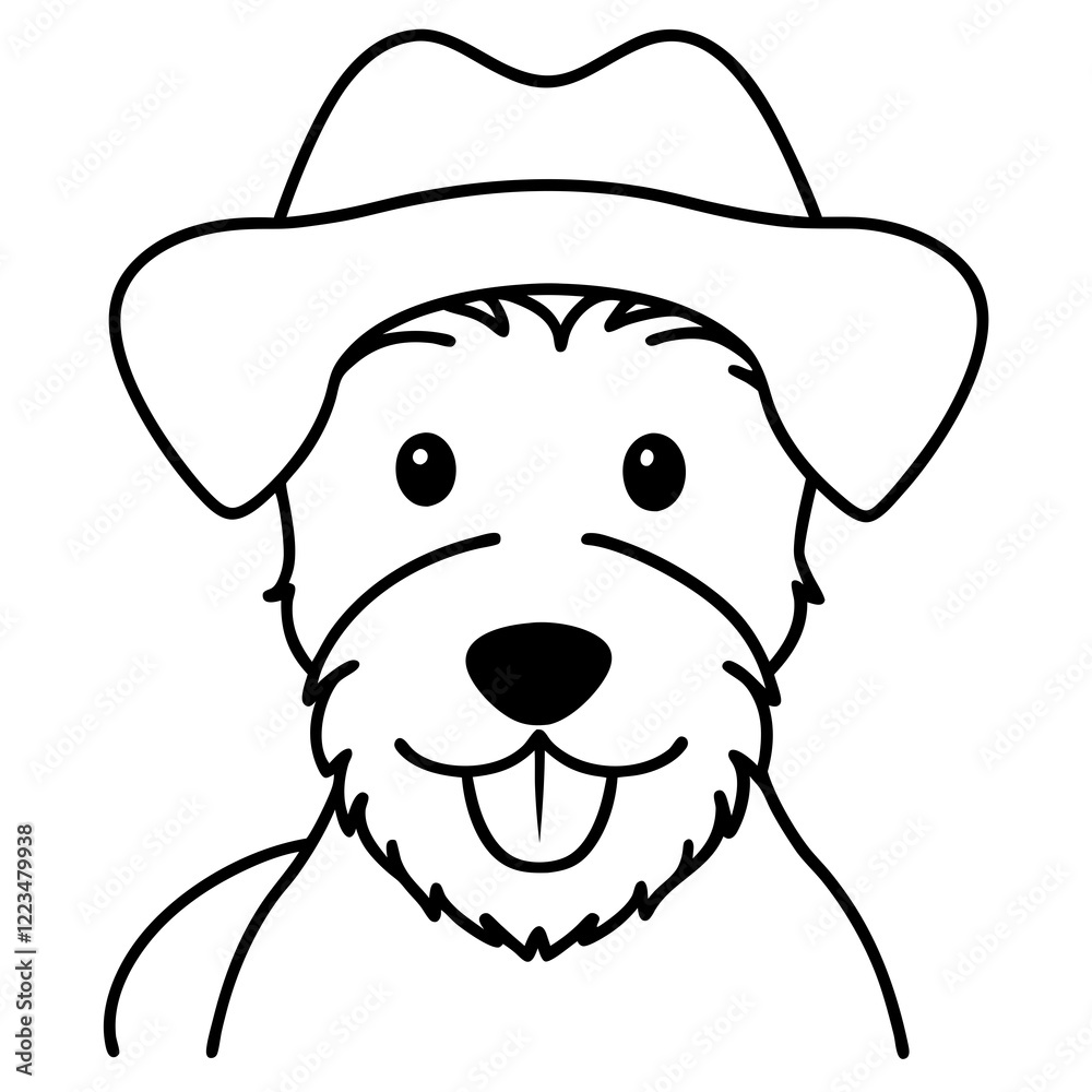 Funny lakeland terrier dog head vector art Funny lakeland terrier dog head vector art