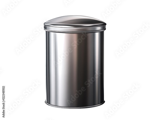 metal trash can isolated on transparent background