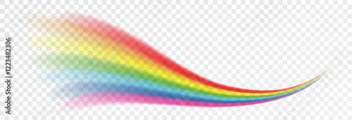 Rainbow, realistic rainbow spectrum on transparent background, vector png.
