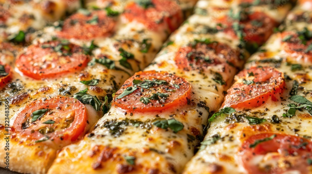 A cheesy pizza slice being lifted away from the whole, with strings of melted cheese stretching between the slice and the pie. A cheesy pizza slice being lifted away from the whole, with strings of melted cheese stretching between the slice and the pie.