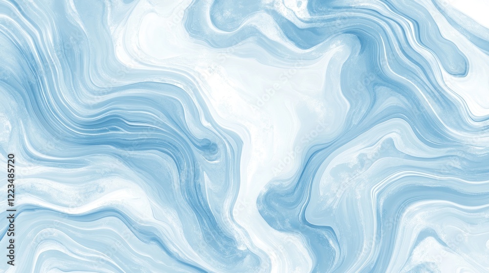 Abstract Blue Swirling Marble Texture Design