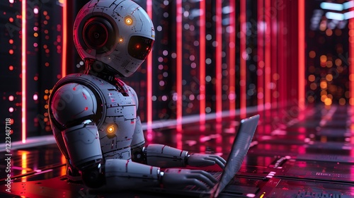 Artificial Intelligence Content Generator Tool in Action, with a Man Using It to Create Innovative Ideas and Digital Content in a Modern Tech Workspace