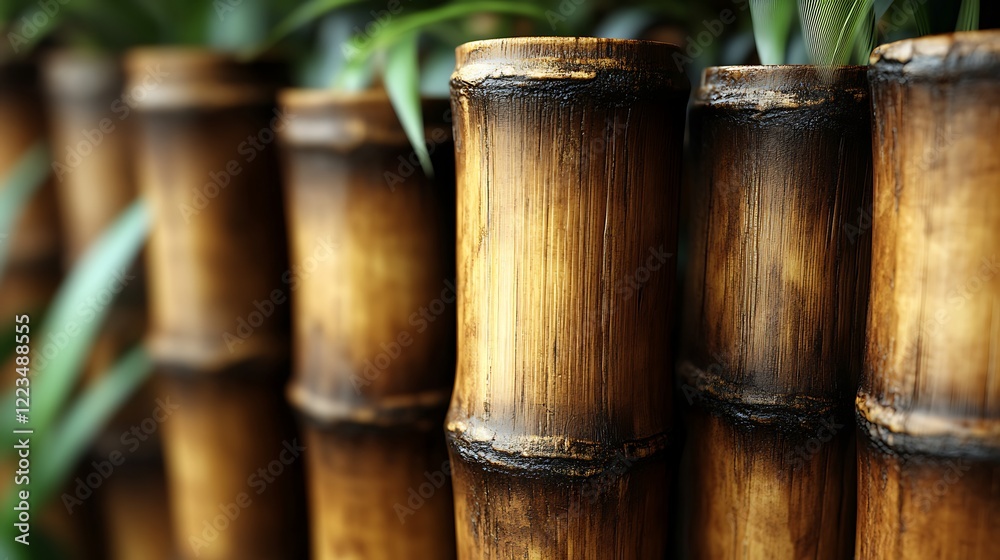 Polished bamboo wood panels with a light golden tone. Polished bamboo wood panels with a light golden tone.