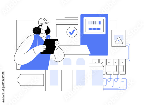 Home energy auditor isolated cartoon vector illustrations.