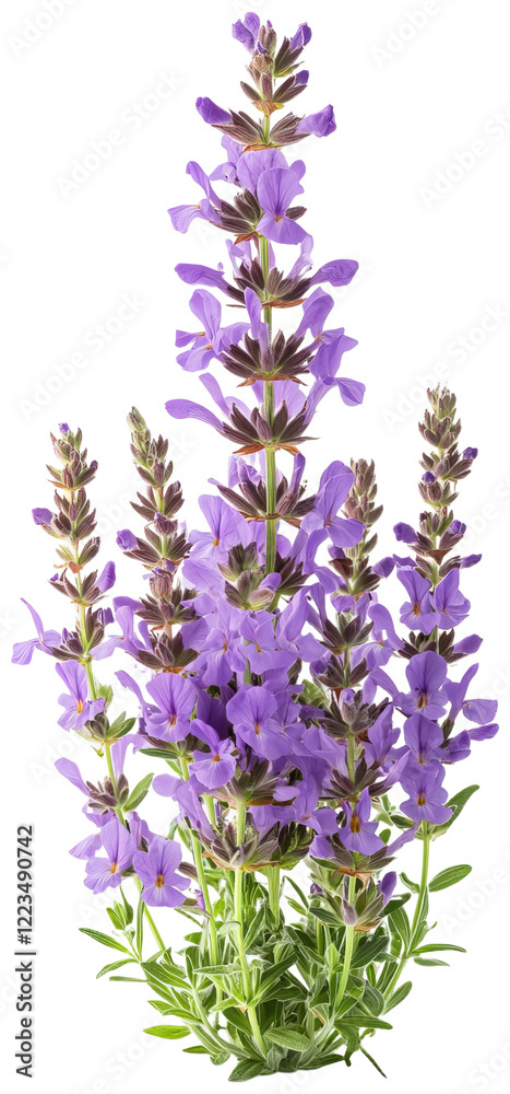 Naklejka premium Purple flowers in a cluster isolated, transparent background png