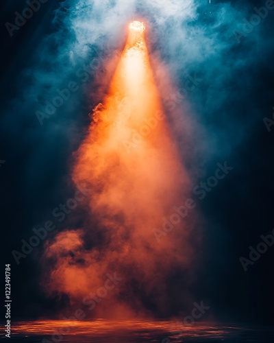 dramatic spotlight beam through thick picture