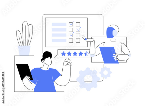 AI-Enhanced Customer Satisfaction Surveys abstract concept vector illustration.