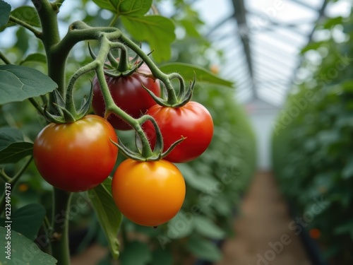 Wallpaper Mural Innovative agriculture techniques showcased through vibrant tomato cultivation in a greenhouse setting Torontodigital.ca