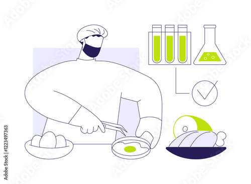 Microbiological food hazards abstract concept vector illustration.