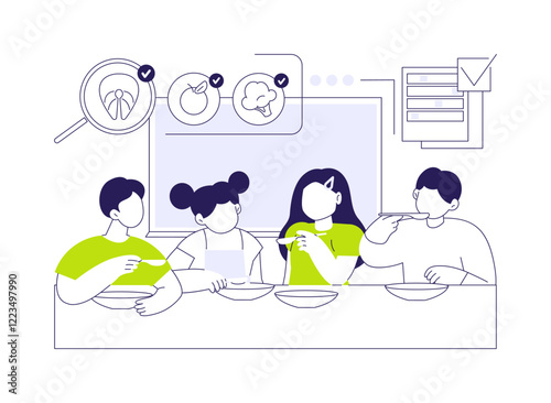 Food monitoring programmes abstract concept vector illustration.