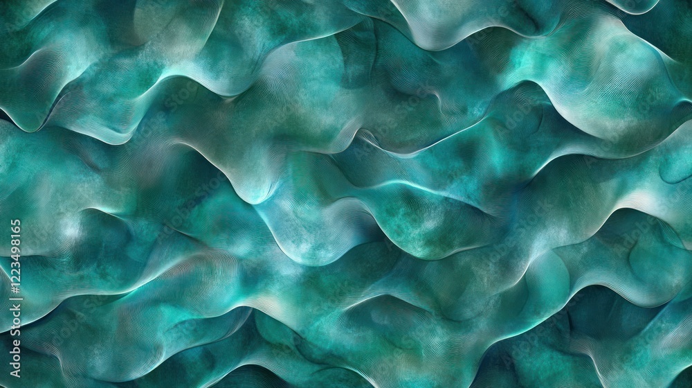 Obraz premium Abstract Teal Wave Pattern Design