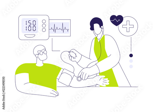 Hypertension control abstract concept vector illustration.