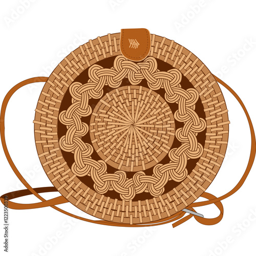 Round Rattan Bali Bag