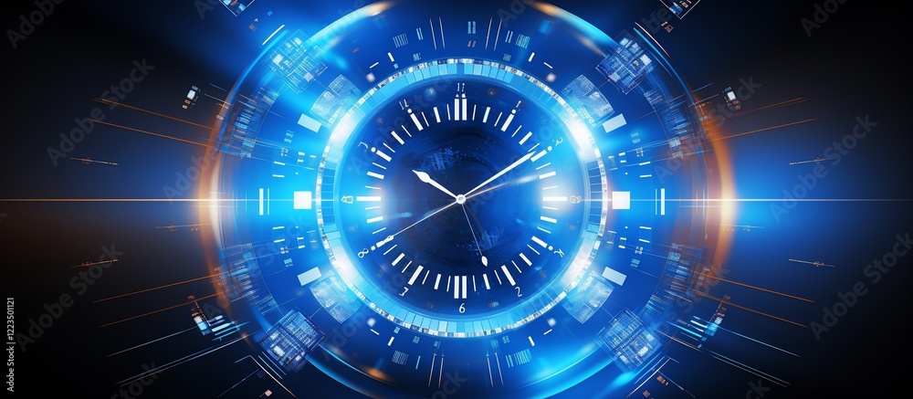 Futuristic Clock: Time and Technology Futuristic Clock: Time and Technology