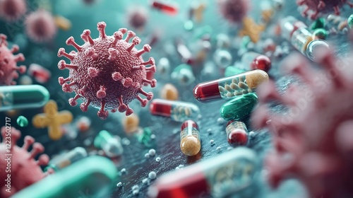 Fighting Viruses Antivirals A depiction of antiviral strategies targeting viral replication at the cellular level