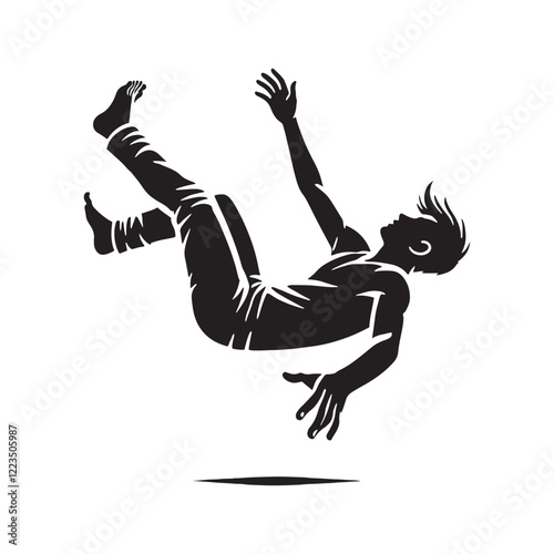 Falling human figure in silhouette for visual storytelling - falling person silhouette - falling person vector - falling person illustration - falling silhouette - falling vector
