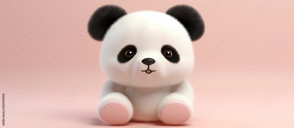 Adorable 3D Render of a Cute Panda Bear Cub