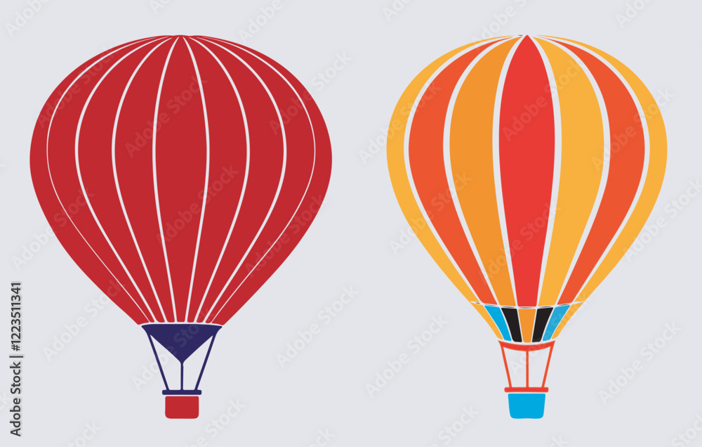 Fototapeta premium hot air balloon vector, hot air balloon vector art illustration