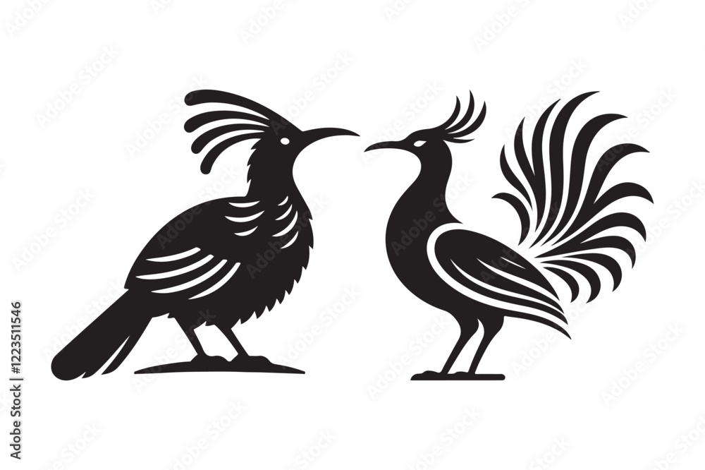 Nature-Themed Superb Lyrebird Silhouette Vectors – Perfect for Posters & Logos Nature-Themed Superb Lyrebird Silhouette Vectors – Perfect for Posters & Logos