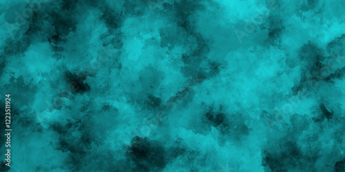 abstract cloud and vapor texture background. Black and blue smoke aquarelle smudge illustration smooth grungy smokey light pastel colors ink glow. Teal color powder explosion
