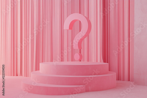 podium with question mark