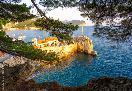 Obraz na płótnie Old Medieval Fortress In Petrovac na Moru in Montenegro w salonie