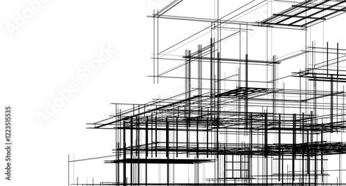 architectural sketch of a house