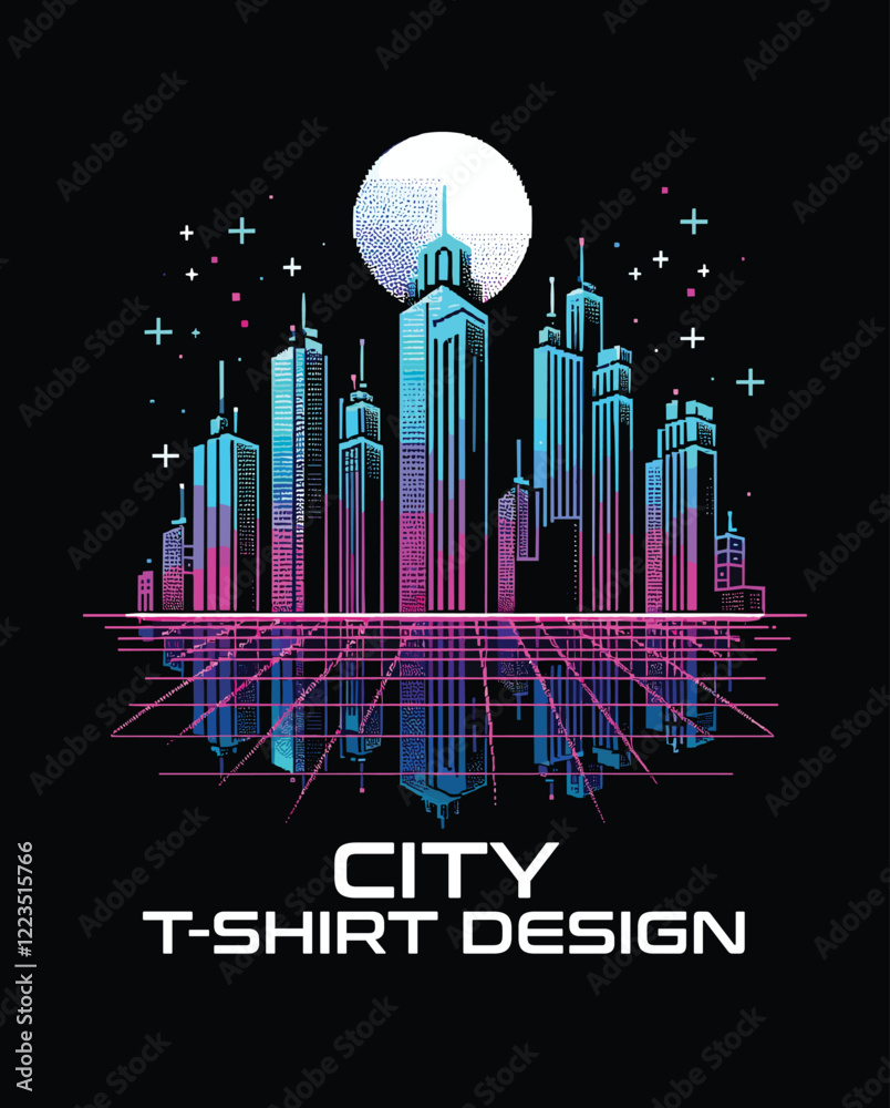 Fototapeta premium City Vector T Shirt Design