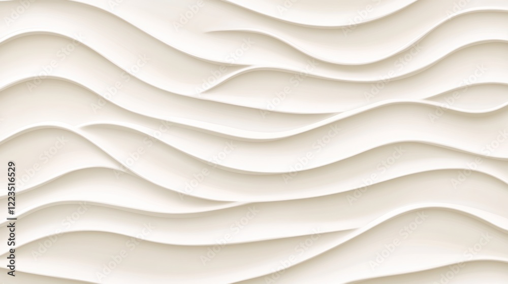 Fototapeta premium Creamy white wave texture, seamless pattern, background design
