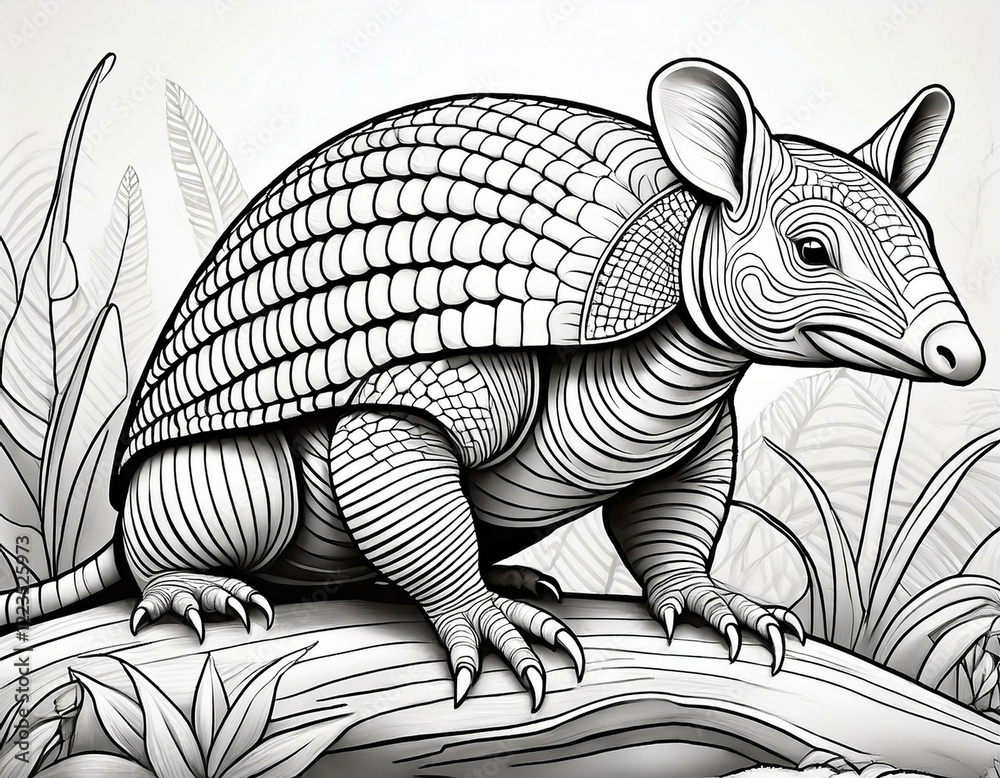 Fototapeta premium Ausmalbild Gürteltier
