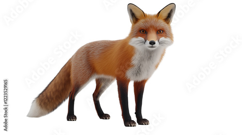 a fox standing isolated on a transparent background