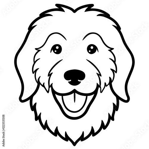 Funny otterhound dog head vector art