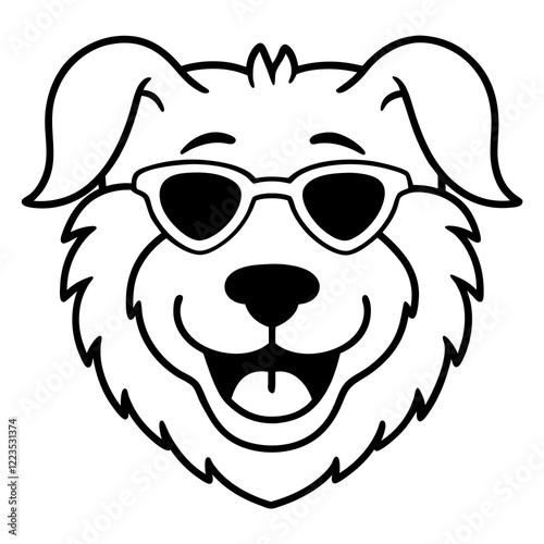 Funny otterhound dog head vector art