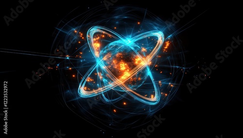 Abstract Atom Energy: Glowing Plasma Fusion Core