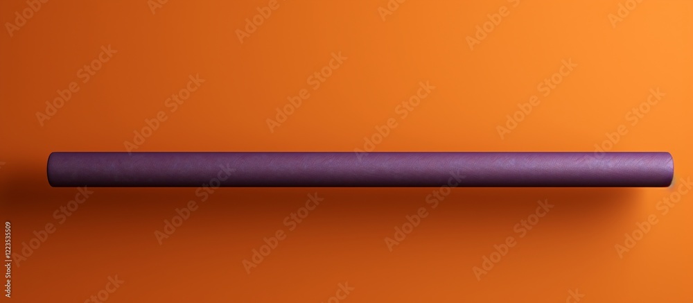 Minimalist Purple Cylinder on Orange Background Minimalist Purple Cylinder on Orange Background