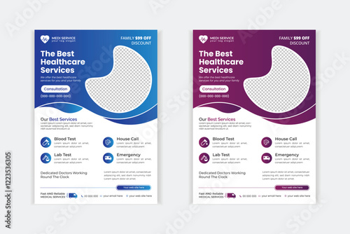 Creative medical healthcare flyer poster template design