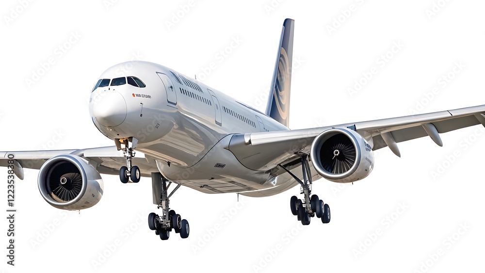 Obraz premium Large, sleek aircraft with multiple engines, detailed wings, and a long fuselage.
